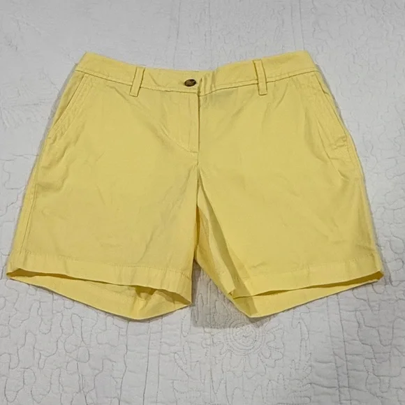 Talbots Womens Yellow Relaxed Chino Short Size 4 P - Picture 2 of 9